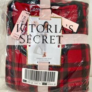 Victoria’s Secret Thermal PJ Set Buffalo Plaid Red Black NEW SEALED Rare Holiday
